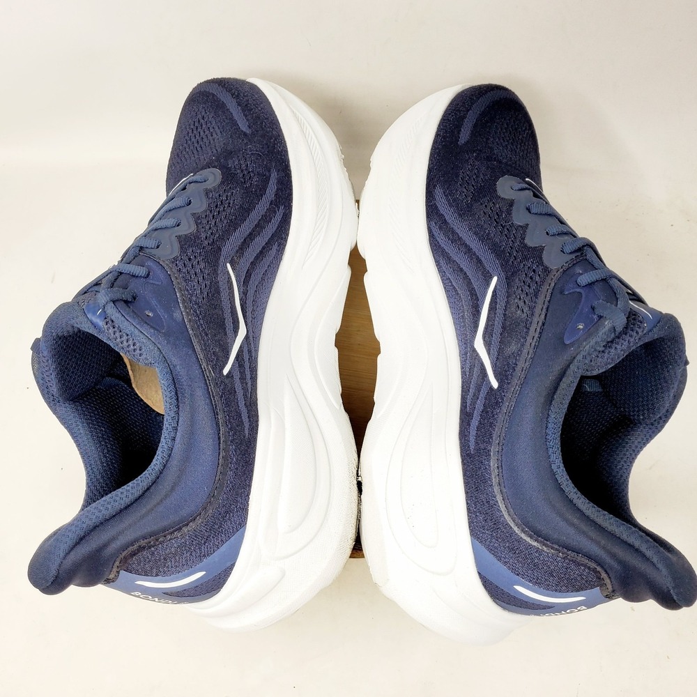 Hoka One One Bondi 9 Shoes Mens 11 2E WIDE Blue Comfort Walking Running Sneaker - Picture 12 of 16